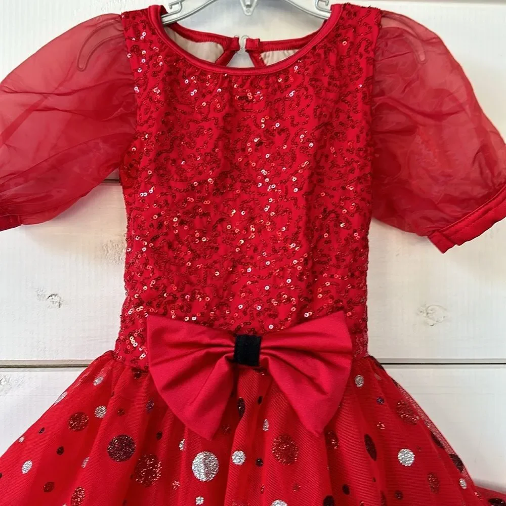 Weissman Showtime A Bluebird On Your Windowsill Dance Costume SC Red Polka Dot